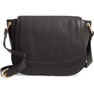 Nordstrom Pebbled Leather Shoulder Bag | Black